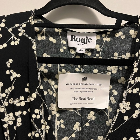 Rouje Black and White V-Neck Sundress - Picture 5 of 11